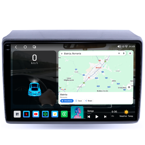 Navigatie dedicata Fiat Ducato 2020, 4GB RAM 64GB ROM, Procesor Qualcomm Octacore, Android 14, Rezolutie 2K, Display QLED 9", DSP, Carplay&Android Auto, SIM 4G [2]
