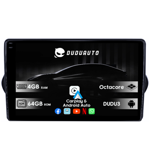 Egea 2015-2018 - Navigatie dedicata Fiat TIPO, Egea 2015-2018 DUDU3, 4GB RAM 64GB ROM, Octacore, Platforma 8581, Android, Display QLED 9", DSP, Carplay&AndroidAuto