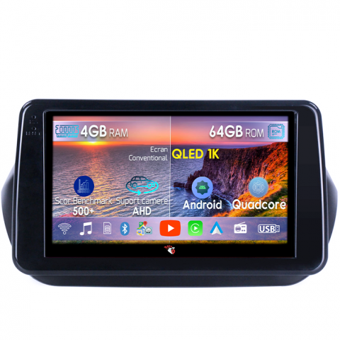 Fiorino Qubo 2008-2017 - Navigatie dedicata Fiat Fiorino Qubo 2008-2017, 4GB RAM 64GB ROM, Octacore, Android 14, Display QLED 1K 9", Carplay&Android Auto, SIM 4G, Ventilator Activ