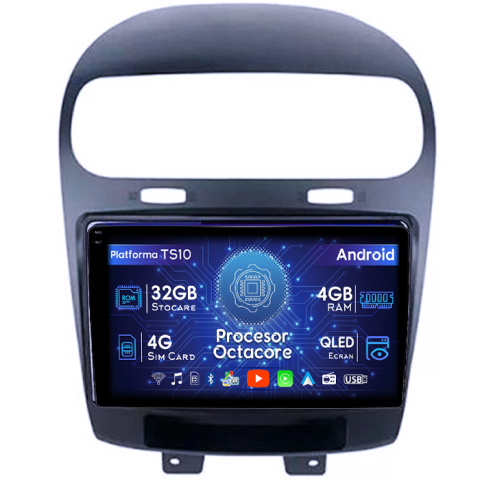 Freemont 2011-2021 - Navigatie dedicata Fiat Freemont 2011-2021, 4GB RAM 32GB ROM, Octacore, Android 14, Display QLED 1K 9", DSP, Carplay&Android Auto, SIM 4G, Bluetooth, Ventilator Activ