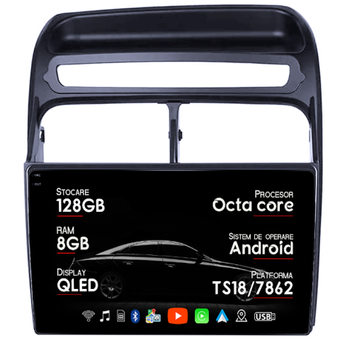 Navigatii Dedicate - Navigatie dedicata Fiat Linea 2006-2012, 8GB RAM 128GB ROM, Octacore, Platforma TS18, Android 14, Display QLED 9”, Suporta camera 360º, DSP, Carplay&Android Auto, SIM 4G, Ventilator Activ