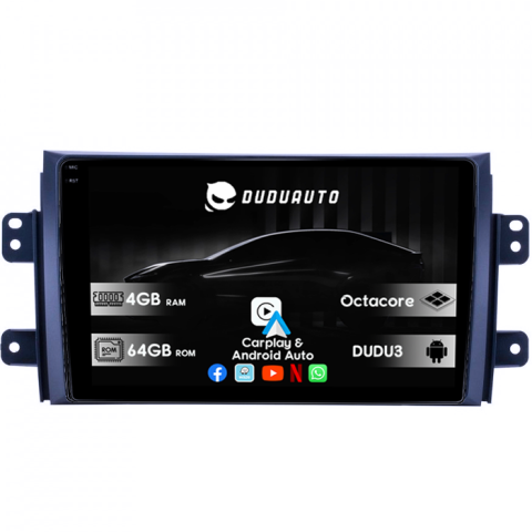 Fiat - Navigatie dedicata Suzuki SX4 DUDU3, 4GB RAM 64GB ROM, Octacore, Platforma 8581, Android, Display QLED 9", DSP, Carplay&AndroidAuto