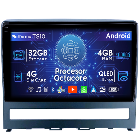 Perla 9 2009 Idea 2011 2014 - Navigatie dedicata Fiat Perla 9 2009 Idea 2011 2014, 4GB RAM 32GB ROM, Octacore, Android 14, Display QLED 1K 9", DSP, Carplay&Android Auto, SIM 4G, Bluetooth, Ventilator Activ