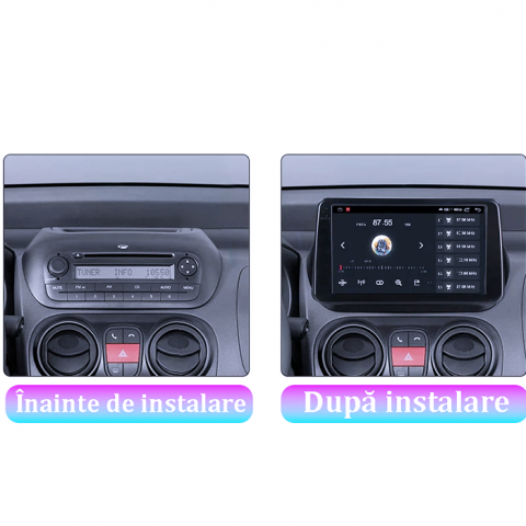 Navigatie dedicata Fiat Qubo 2008-2017,4GB RAM 64GB ROM, Quadcore, Android 14, Display QLED 1K 9", DSP, Carplay&Android Auto, Suport camere AHD [4]