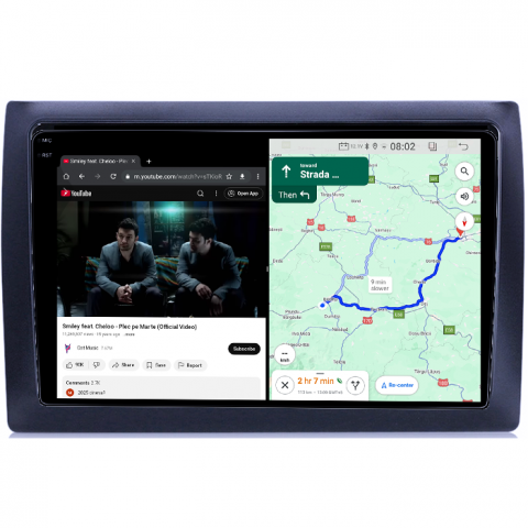 Navigatie dedicata Fiat Stilo 2010, 4GB RAM 64GB ROM, Quadcore, Android 14, Display QLED 1K 9", DSP, Carplay&Android Auto, Suport camere AHD [3]