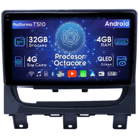 Strada Idea 2012-2016 - Navigatie dedicata Fiat Strada Idea 2012-2016, 4GB RAM 32GB ROM, Octacore, Android 14, Display QLED 1K 9", DSP, Carplay&Android Auto, SIM 4G, Bluetooth, Ventilator Activ