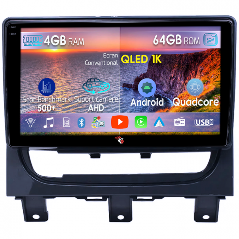Strada Idea 2012-2016 - Navigatie dedicata Fiat Strada Idea 2012-2016, 4GB RAM 64GB ROM, Octacore, Android 14, Display QLED 1K 9", Carplay&Android Auto, SIM 4G, Ventilator Activ