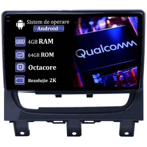 Navigatii Dedicate - Navigatie dedicata Fiat Strada Idea 2012-2016, 4GB RAM 64GB ROM, Procesor Qualcomm Octacore, Android 14, Rezolutie 2K, Display QLED 9", DSP, Carplay&Android Auto, SIM 4G