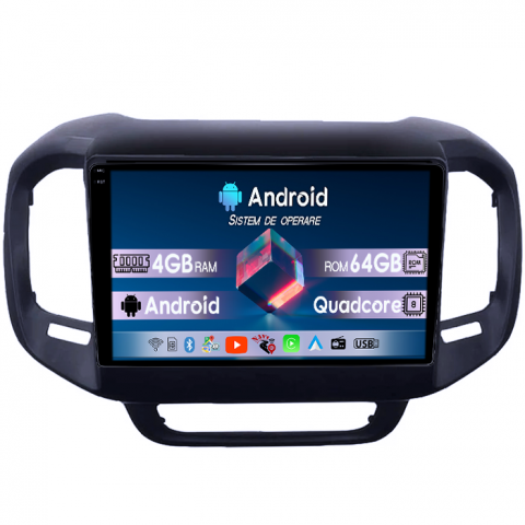Fiat Toro - Navigatie dedicata Fiat Toro 2016-2019, 4GB RAM 64GB ROM, Quadcore, Android 14, Display QLED 1K 9", DSP, Carplay&Android Auto, Suport camere AHD