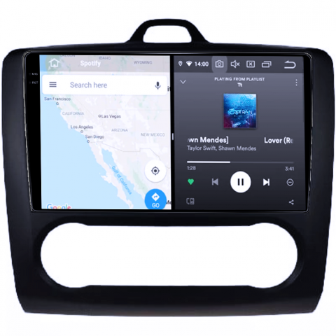 Navigatie dedicata Focus 2004-2011 Clima Automata, Neagra, 12GB RAM 256GB ROM, Android 13, Rezolutie 2K, Display QLED 9", DSP, Carplay&Android Auto, SIM 4G, Ventilator Activ, Suport Camere 360 [2]