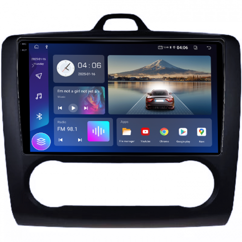 Navigatie dedicata Focus 2004-2011 Clima Automata, Neagra, 4GB RAM 64GB ROM, Quadcore, Android 14, Display QLED 1K 9", DSP, Carplay&Android Auto, Suport camere AHD [2]