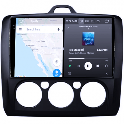 Navigatie dedicata Focus 2004-2011 Clima Manuala, Neagra, 12GB RAM 256GB ROM, Android 13, Rezolutie 2K, Display QLED 9", DSP, Carplay&Android Auto, SIM 4G, Ventilator Activ, Suport Camere 360 [2]