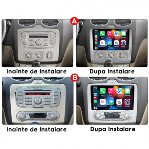 Navigatie dedicata Focus 2004-2011 Clima Manuala, Neagra, 12GB RAM 256GB ROM, Android 13, Rezolutie 2K, Display QLED 9", DSP, Carplay&Android Auto, SIM 4G, Ventilator Activ, Suport Camere 360 [4]