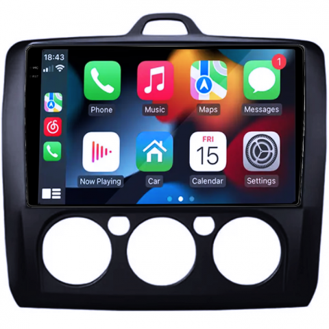 Ford - Navigatie dedicata Focus 2004-2011 Clima Manuala, Neagra, 8GB RAM 128GB ROM, Octacore, Platforma TS18, Android 14, Display QLED 9", Suporta camera 360", DSP,