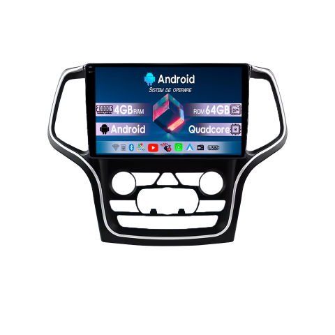 Grand Cherokee 2014-2017 - Navigatie dedicata Jeep Grand Cherokee 2014-2017, 4GB RAM 64GB ROM, Quadcore, Android 14, Display QLED  9", DSP, Carplay&Android Auto, Suport camere AHD
