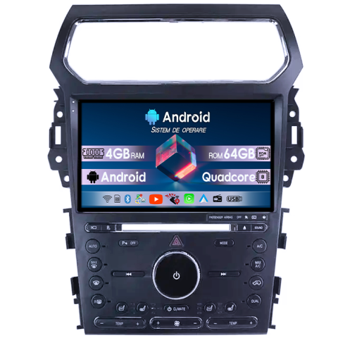 Ford Explorer 2011-2019 - Navigatie dedicata Ford Explorer 2011-2019, 4GB RAM 64GB ROM, Quadcore, Android 14, Display QLED  9", DSP, Carplay&Android Auto, Suport camere AHD