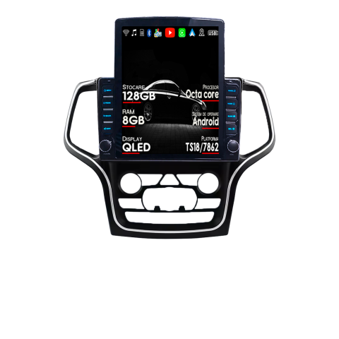 Grand Cherokee 2014-2017 - Navigatie dedicata Jeep Grand Cherokee 2014-2017 Tesla Style, ANDROID 13, 9.7 inch , 8+128GB, Internet, Aplicatii, Waze, GPS