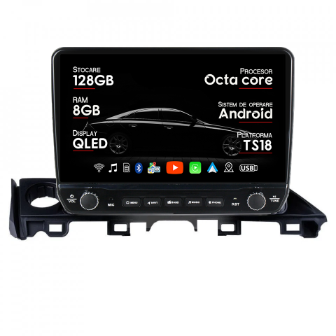 Navigatii Dedicate - Navigatie dedicata Mazda 6 2017-2019 Tesla Cu Butoane Rotative Model 2024, ANDROID 13, 10 inch , 8+128GB, Internet, Aplicatii, Waze, GPS