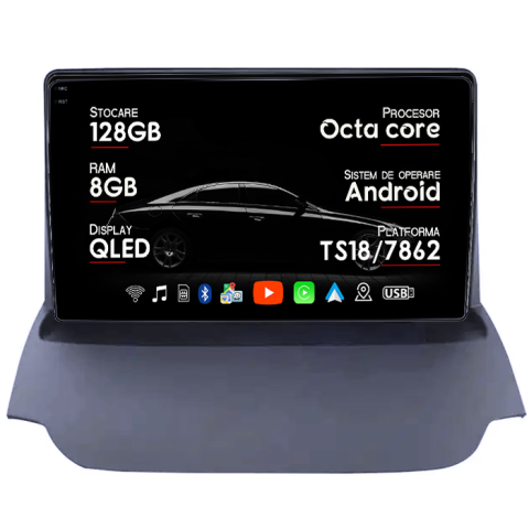 Ecosport 2013-2016 - Navigatie dedicata Ford Ecosport 2013-2017, 8GB RAM 128GB ROM, Octacore, Platforma TS18, Android 13, Display QLED 9”, Suporta camera 360º, DSP, Carplay&Android Auto, SIM 4G, Ventilator Activ