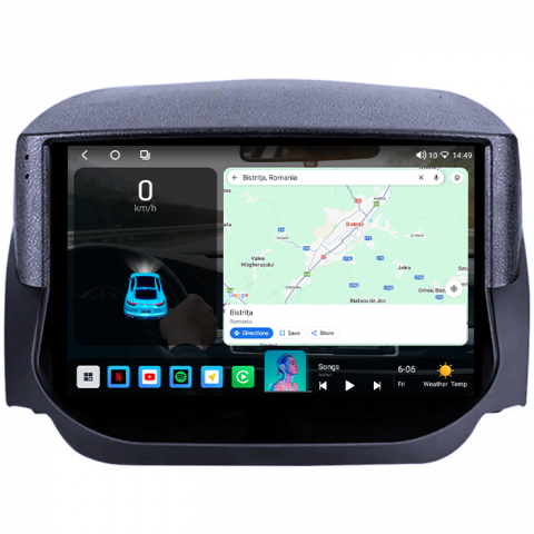 Navigatie dedicata Ford Fiesta 2018+, 4GB RAM 64GB ROM, Octacore, Android 14, Display QLED 1K 9", Carplay&Android Auto, SIM 4G, Ventilator Activ [1]