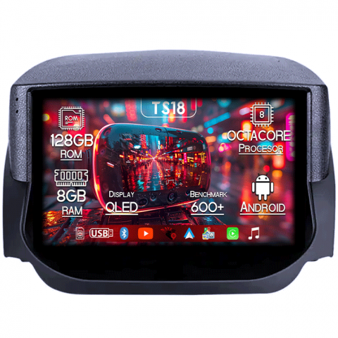 Fiesta 2018+ - Navigatie dedicata Ford Fiesta 2018+, 8GB RAM 128GB ROM, Octacore, Platforma TS18, Android 13, Display QLED 9”, Suporta camera 360º, DSP, Carplay&Android Auto, SIM 4G, Ventilator Activ