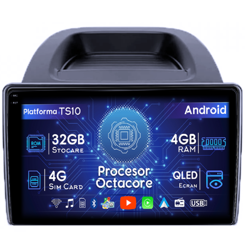 Ecosport - Navigatie dedicata Ford EcoSport 2018-2023, 4GB RAM 32GB ROM, Octacore, Android 14, Display QLED 1K 9", DSP, Carplay&Android Auto, SIM 4G, Bluetooth, Ventilator Activ