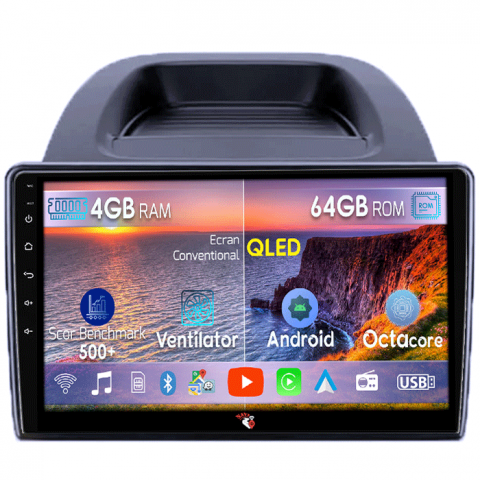 Ecosport - Navigatie dedicata Ford Ecosport 2018-2023, 4GB RAM 64GB ROM, Octacore, Android 14, Display QLED 9", DSP, Carplay&Android Auto, SIM 4G, Ventilator Activ