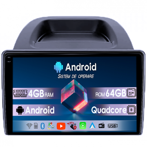 Ecosport - Navigatie dedicata Ford Ecosport 2018-2023, 4GB RAM 64GB ROM, Quadcore, Android 14, Display QLED 1K 9", DSP, Carplay&Android Auto, Suport camere AHD