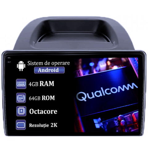 Ecosport - Navigatie dedicata Ford Ecosport 2018-2023, 4GB RAM 64GB ROM, Procesor Qualcomm Octacore, Android 14, Rezolutie 2K, Display QLED 9", DSP, Carplay&Android Auto, SIM 4G