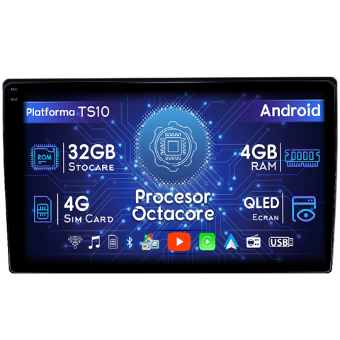 Escape 2000-2007 - Navigatie dedicata Ford Escape 2000-2007, 4GB RAM 32GB ROM, Octacore, Android 14, Display QLED 1K 9", DSP, Carplay&Android Auto, SIM 4G, Bluetooth, Ventilator Activ