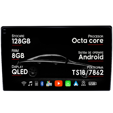 Escape 2000-2007 - Navigatie dedicata Ford Escape 2000-2007, 8GB RAM 128GB ROM, Octacore, Platforma TS18, Android 13, Display QLED 9”, Suporta camera 360º, DSP, Carplay&Android Auto, SIM 4G, Ventilator Activ