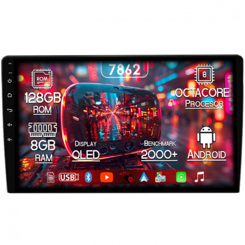 Escape 2000-2007 - Navigatie dedicata Ford Escape 2000-2007, 8GB RAM 128GB ROM, Octacore, Platforma 7862,Android 13, Display QLED 9”, Suporta camera 360º, DSP, Carplay&Android Auto, SIM 4G, Ventilator Activ