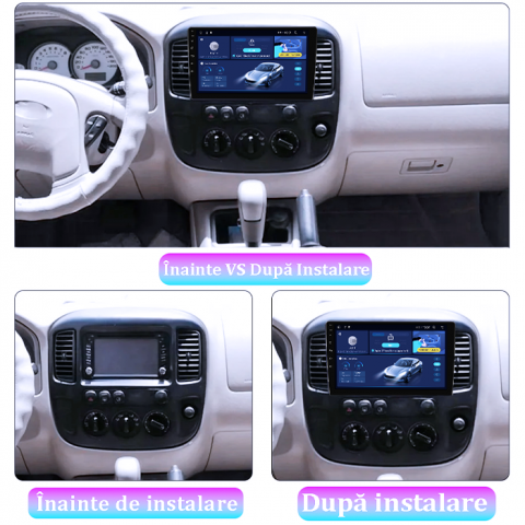 Navigatie dedicata Ford Escape 2000-2007, 8GB RAM 128GB ROM, Octacore, Platforma TS18, Android 13, Display QLED 9”, Suporta camera 360º, DSP, Carplay&Android Auto, SIM 4G, Ventilator Activ [4]