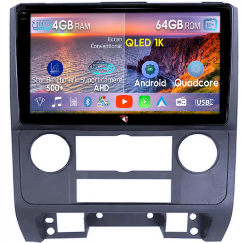 Escape 2007-2012 - Navigatie dedicata Ford Escape 2007-2012, 4GB RAM 64GB ROM, Octacore, Android 14, Display QLED 1K 9", Carplay&Android Auto, SIM 4G, Ventilator Activ