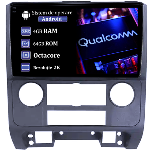 Ford - Navigatie dedicata Ford Escape 2007-2012, 4GB RAM 64GB ROM, Procesor Qualcomm Octacore, Android 14, Rezolutie 2K, Display QLED 9", DSP, Carplay&Android Auto, SIM 4G