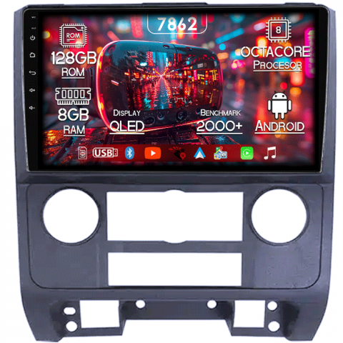 Escape 2007-2012 - Navigatie dedicata Ford Escape 2007-2012, 8GB RAM 128GB ROM, Octacore, Platforma 7862,Android 13, Display QLED 9”, Suporta camera 360º, DSP, Carplay&Android Auto, SIM 4G, Ventilator Activ