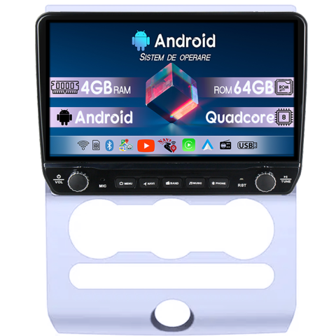 Ford - Navigatie dedicata Ford Expedition 2007-2017 Tesla cu butoane rotative model 2024, 4GB RAM 64GB ROM, Procesor Quadcore, Android 14, Display QLED 10", DSP, Carplay&Android Auto