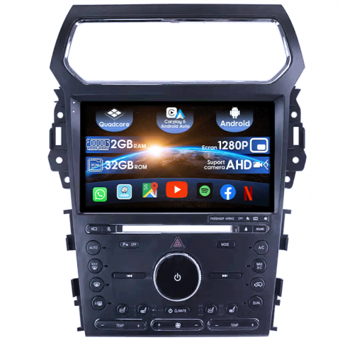Ford Explorer 2011-2019 - (Resigilata) Navigatie dedicata Ford Explorer 2011-2019, 2GB RAM 32GB ROM, Quad Core, Display 9" IPS Full HD, Carplay&Android Auto, Android 14, , Suport camere AHD