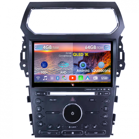 Ford Explorer 2011-2019 - Navigatie dedicata Ford Explorer 2011-2019, 4GB RAM 64GB ROM, Octacore, Android 14, Display QLED 1K 10", Carplay&Android Auto, SIM 4G, Ventilator Activ