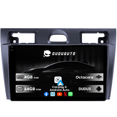 Navigatii Dedicate - Navigatie dedicata Ford Fiesta Mk5 2002-2008 DUDU3, 4GB RAM 64GB ROM, Octacore, Platforma 8581, Android, Display QLED 9", DSP, Carplay&AndroidAuto