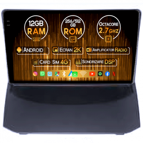 Fiesta (2004-2010) - Navigatie dedicata Ford Fiesta 2004-2014, 12GB RAM 256GB ROM, Android 13, Rezolutie 2K, Display QLED, 9", DSP, Carplay, Android Auto, Internet, Youtube, Waze, Wi Fi, USB