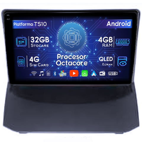 Ford Fiesta 2004-2014 - Navigatie dedicata Ford Fiesta 2004-2014, 4GB RAM 32GB ROM, Octacore, Android 14, Display QLED 1K 9", DSP, Carplay&Android Auto, SIM 4G, Bluetooth, Ventilator Activ