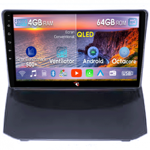 Ford Fiesta 2004-2014 - Navigatie dedicata Ford Fiesta 2004-2014, 4GB RAM 64GB ROM, Octacore, Android 13, Display QLED 9", DSP, Carplay, Android Auto, Internet, Youtube, Waze, WIFI, Bluetooth