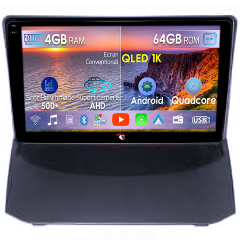 Ford Fiesta 2004-2014 - Navigatie dedicata Ford Fiesta 2004-2014, 4GB RAM 64GB ROM, Octacore, Android 14, Display QLED 1K 9", Carplay&Android Auto, SIM 4G, Ventilator Activ