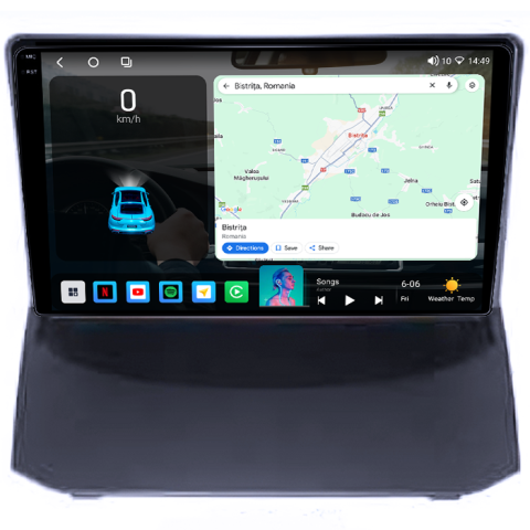 Navigatie dedicata Ford Fiesta 2004-2014, 4GB RAM 64GB ROM, Procesor Qualcomm Octacore, Android 14, Rezolutie 2K, Display QLED 9", DSP, Carplay&Android Auto, SIM 4G [1]