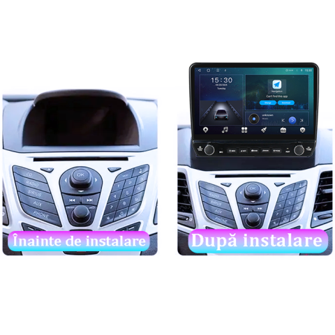 Navigatie dedicata Ford Fiesta 2008-2019 Tesla cu butoane rotative model 2024, 4GB RAM 64GB ROM, Procesor Quadcore, Android 14, Display QLED 10", DSP, Carplay&Android Auto [4]