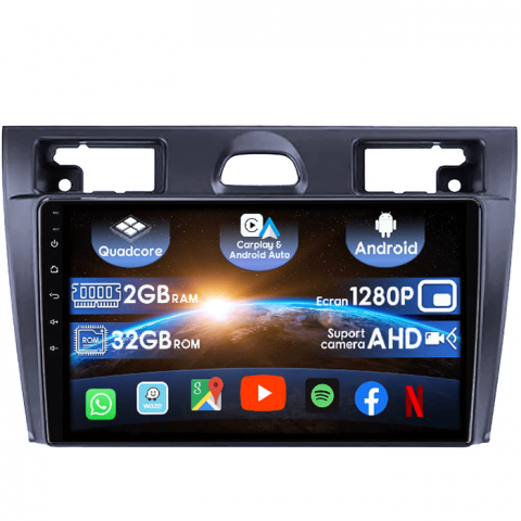 Fiesta Mk5 2002-2008 - (Resigilata) Navigatie dedicata Ford Fiesta Mk5 2002-2008, 2GB RAM 32GB ROM, Quad Core, Display 9" IPS Full HD, Carplay, Android 13, Bluetooth, Magazin Play, Suport camere AHD
