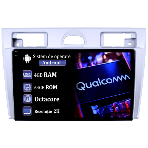 Fiesta Mk5 2002-2008 - Navigatie dedicata Ford Fiesta Mk5 2002-2008, 4GB RAM 64GB ROM, Procesor Qualcomm Octacore, Android 14, Rezolutie 2K, Display QLED 9", DSP, Carplay&Android Auto, SIM 4G