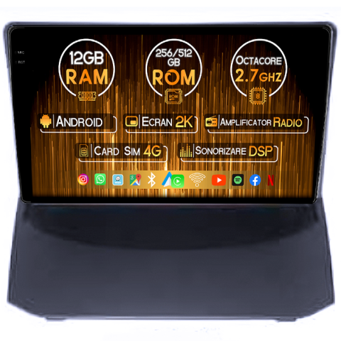 Ford Fiesta 2004-2014 - Navigatie dedicata Ford Fiesta 2004-2014, 12GB RAM 256GB ROM, Android 13, Rezolutie 2K, Display QLED, 9", DSP, Carplay, Android Auto, Internet, Youtube, Waze