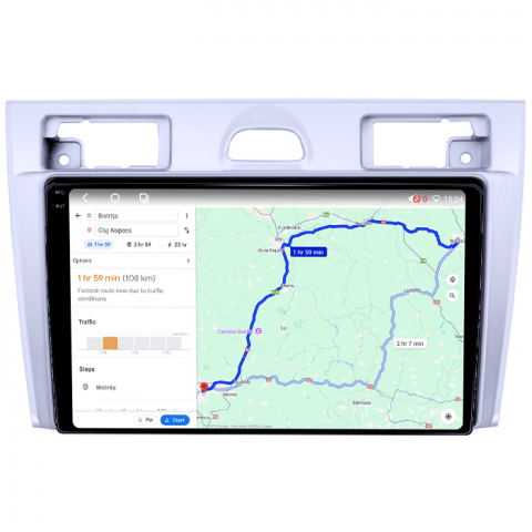 Navigatie dedicata Ford Fiesta MK5 2002-2008, Gri, 4GB RAM 64GB ROM, Octacore, Android 14, Display QLED 1K 9", Carplay&Android Auto, SIM 4G, Ventilator Activ [4]